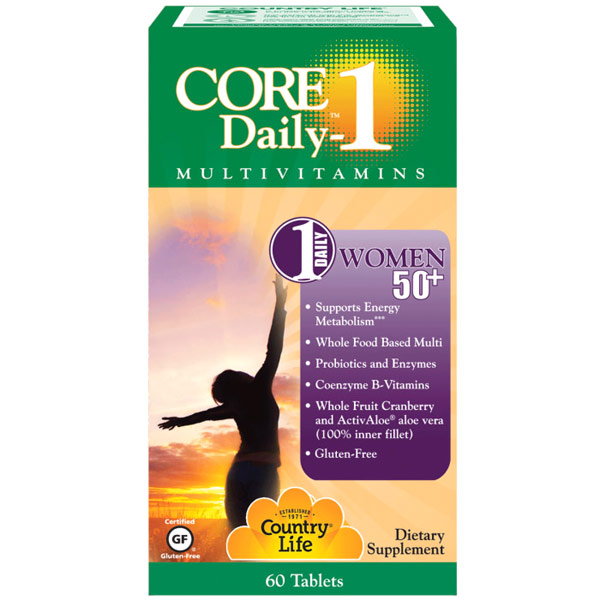 Country Life Core Daily-1 MultiVitamins for Women 50+, 60 Tablets, Country Life