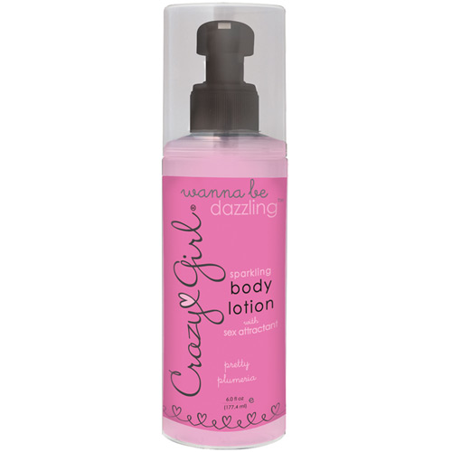 Classic Erotica Crazy Girl Wanna Be Dazzling Sparkling Body Lotion with Sex Attractant, Pretty Plumeria, 6 oz, Classic Erotica