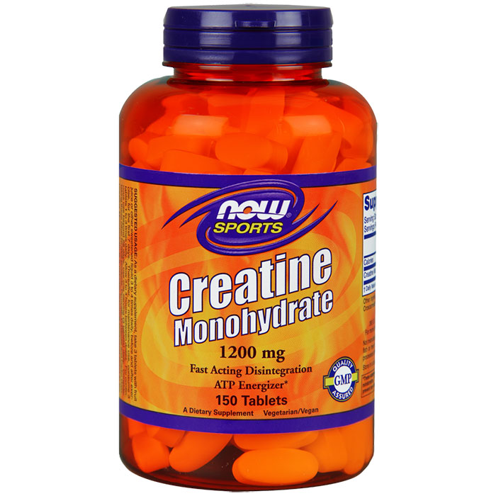 NOW Foods Creatine Monohydrate 1200 mg, 150 Tablets, NOW Foods