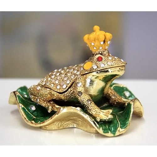 Jewelry Gift Box Crown Frog Gilt Jewelry Gift Box with Fine Crystals