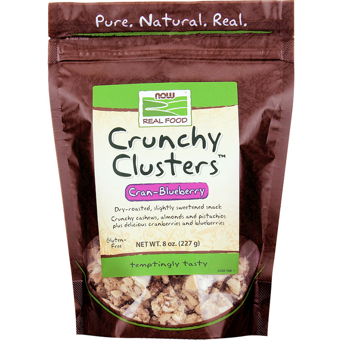 NOW Foods Crunchy Clusters Cran-Blueberry, Nuts & Berries Snack, 8 oz, NOW Foods