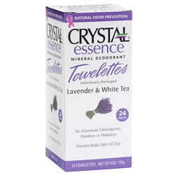 Crystal Body Deodorant Crystal Essence Mineral Deodorant Towelettes, Lavender & White Tea, 48 Pack, Crystal Body Deodorant