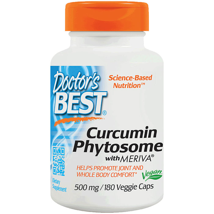 Doctor's Best Curcumin Phytosome featuring Meriva, 500mg, 180 Vegetarian Capsules, Doctor's Best