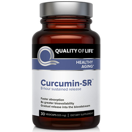 Quality of Life Labs Curcumin-SR, Sustained Release Turmeric, 30 Vegicaps, Quality of Life Labs
