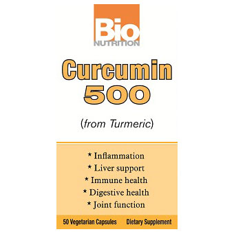 Bio Nutrition Inc. Curcumin 500 (from Turmeric), 50 Vegetarian Capsules, Bio Nutrition Inc.