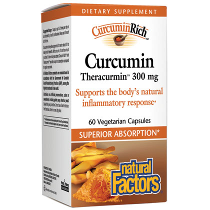 Natural Factors CurcuminRich Curcumin Theracurmin, Curcumin Rich, 120 Vegetarian Capsules, Natural Factors