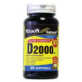Mason Natural Vitamin D 2000 IU, 60 Softgels, Mason Natural