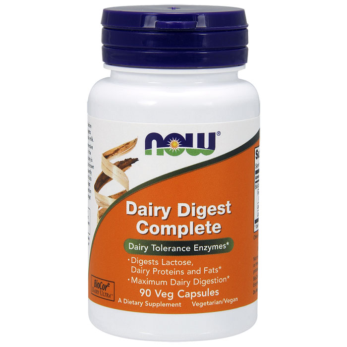NOW Foods Dairy Digest Complete, Maximum Dairy Digestion, 90 Vcaps, NOW Foods