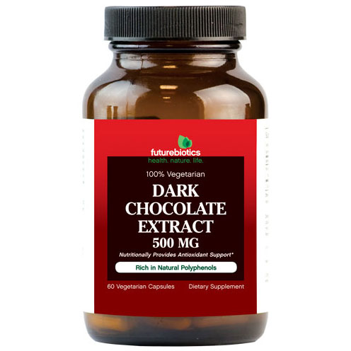 FutureBiotics Dark Chocolate Extract 500 mg, 60 Vegetarian Capsules, FutureBiotics
