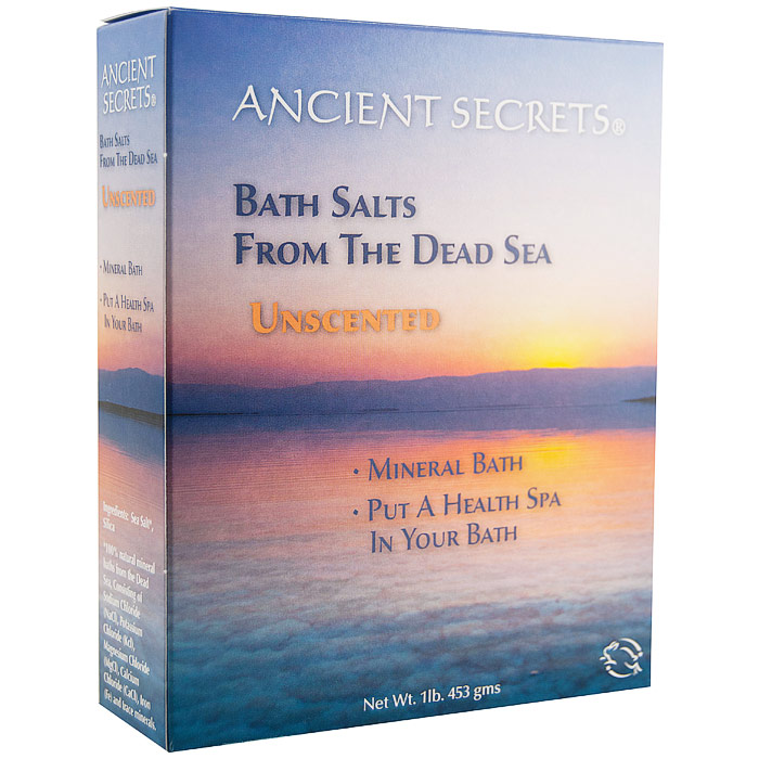 Ancient Secrets Dead Sea Bath Salts - Unscented, 1 lb, Ancient Secrets