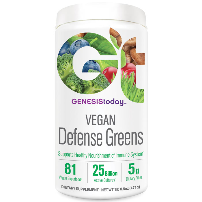 Genesis Today Defense Greens, Blueberry & Mushroom, 16.8 oz Canister, Genesis Today