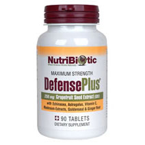 NutriBiotic DefensePlus, with 250 mg Grapefruit Seed Extract (Defense Plus), 90 Tablets, NutriBiotic