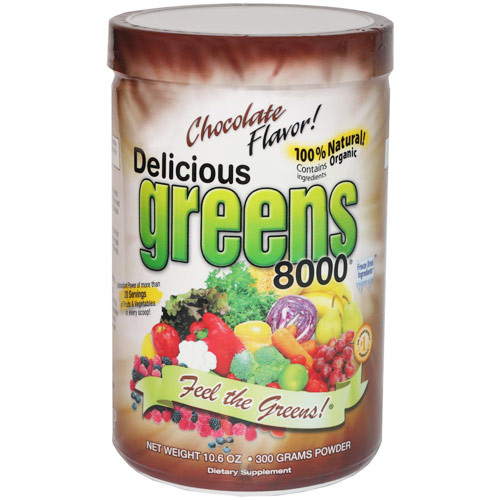 Greens World Inc. Delicious Greens 8000 Superfood Drink, Chocolate Flavor, 10.6 oz, Greens World Inc.
