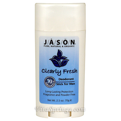Jason Natural Deodorant For Men Stick Unscented 2.5 oz, Jason Natural
