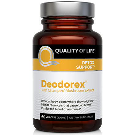 Quality of Life Labs Deodorex, Detox Support with Champex, 60 Vegicaps, Quality of Life Labs