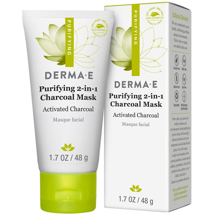 Derma E Derma-E Purifying 2-in-1 Charcoal Mask, With Marine Algae & Activated Charcoal, 1.7 oz, Derma E