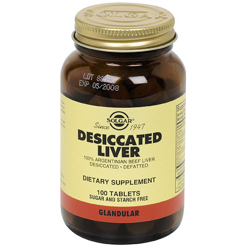 Solgar Desiccated Liver, 100 Tablets, Solgar