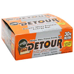Detour Bar Detour Deluxe Whey Protein Energy Bar Low Sugar, 3 oz x 12 Bars, Detour Bar