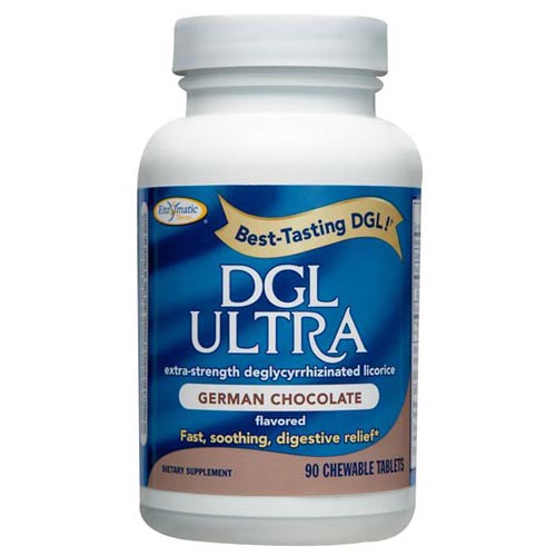 Enzymatic Therapy DGL Ultra, German Chocolate, 90 Chewable Tablets, Enzymatic Therapy