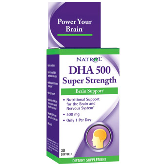 Natrol DHA 500 mg Super Strength, 30 Softgels, Natrol