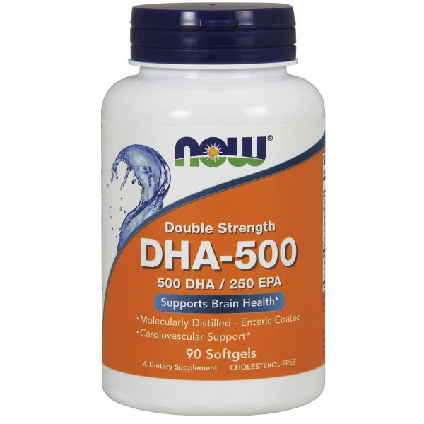 NOW Foods DHA 500 mg, 90 Softgels, NOW Foods
