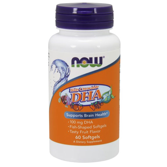 NOW Foods DHA 100 mg Kid's Chewable, 120 Softgels, NOW Foods