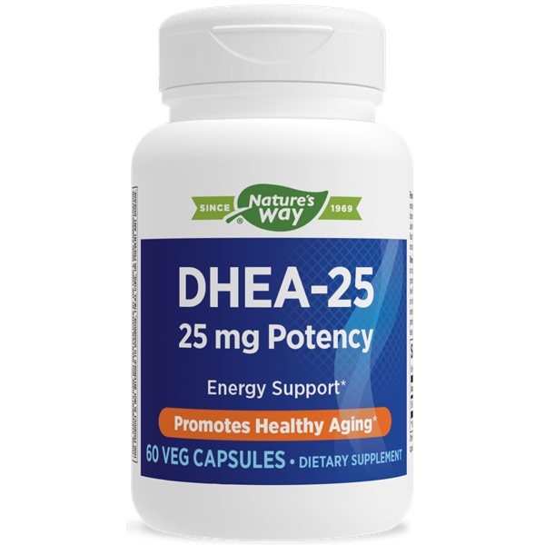 Enzymatic Therapy DHEA-25, Pharmaceutical Grade, 60 Vegetarian Capsules, Enzymatic Therapy