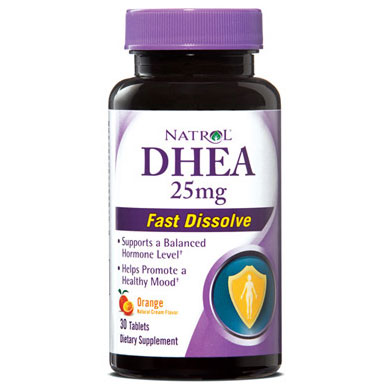 Natrol DHEA 25 mg Fast Dissolve, Orange Flavor, 30 Tablets, Natrol