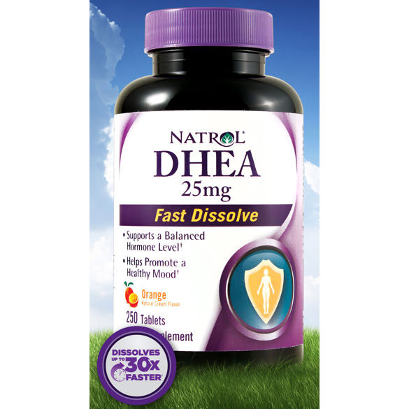 Natrol DHEA 25 mg Fast Dissolve, Orange Flavor, 250 Tablets, Natrol