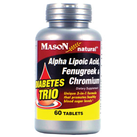 Mason Natural Diabetes Trio (Alpha Lipoic Acid, Fenugreek & Chromium), 60 Tablets, Mason Natural