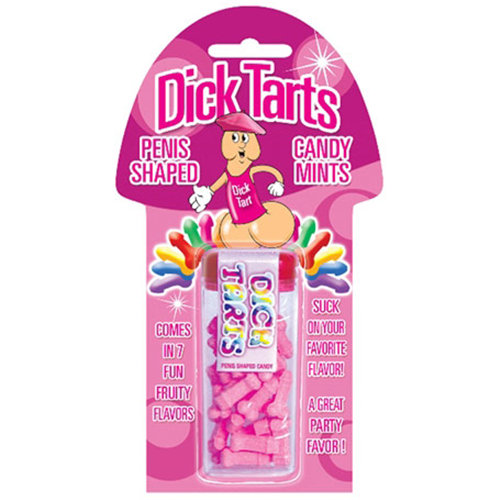 Hott Products Dick Tarts in Blister Card, Penis Shaped Candy Mints, Strawberry Flavored, Hott Products