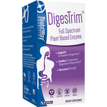 Rightway Nutrition DigesTrim, Full Spectrum Plant Based Enzyme, 90 Capsules, Rightway Nutrition