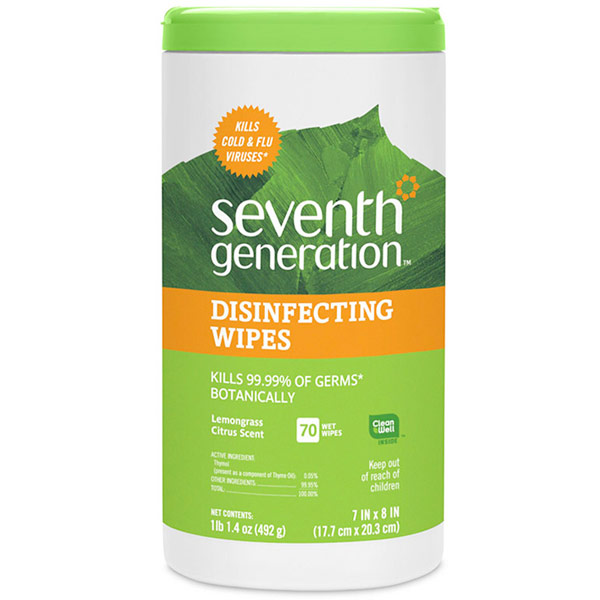 Seventh Generation Disinfecting Multi-Surface Wipes, 70 Wet Wipes , Seventh Generation