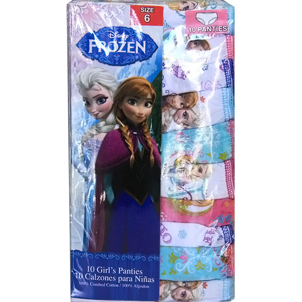 Disney Disney Frozen Themed Underwear, Girl's Panties, Size 2T-3T, 10 Pack