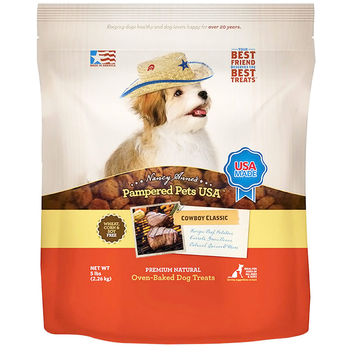 Pampered Pets USA Dog Treats, Cowboy Classic Dog Cookies, Made in the USA, 5 lb, Pampered Pets USA