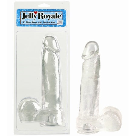 California Exotic Novelties Jelly Royale Dong with Suction Cup 8 Inch - Clear, California Exotic Novelties