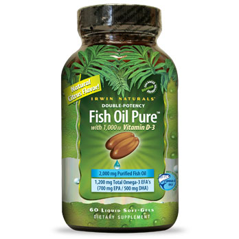 Irwin Naturals Double-Potency Fish Oil Pure, Citrus Flavor, 60 Liquid Softgels, Irwin Naturals