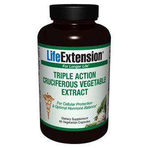 Life Extension Triple Action Cruciferous Vegetable Extract, 60 Vegetarian Capsules, Life Extension