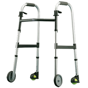Invacare Invacare Wheeled Walker, Dual Release Wheeled Paddle Walker with Courtside Glides