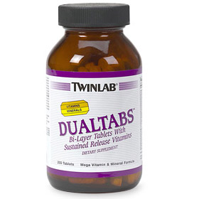 Twinlab Dualtabs Mega Sustained Release Vitamins & Minerals 200 tabs from Twinlab