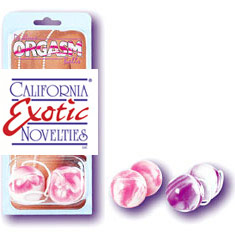 California Exotic Novelties Duotone Orgasm Balls - Purple/White, California Exotic Novelties