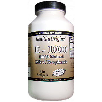 Healthy Origins E-1000, Vitamin E 1000 IU, 240 Softgels, Healthy Origins