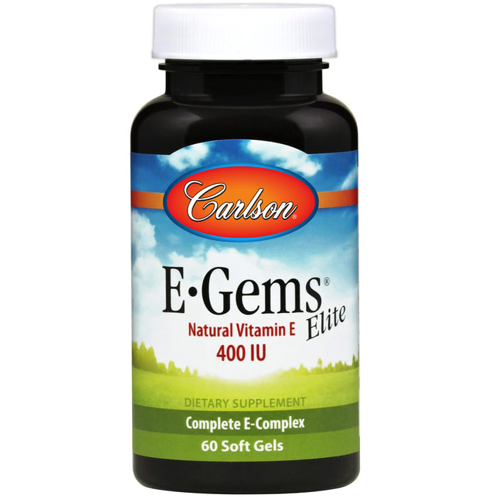 Carlson Laboratories E-Gems Elite 400 IU, Natural Vitamin E, 120 softgels, Carlson Labs