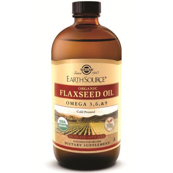 Solgar Earth Source Organic Flaxseed Oil Liquid, 16 oz, Solgar