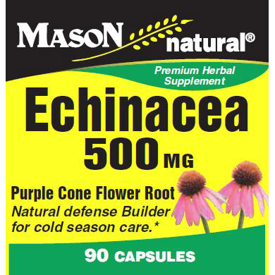 Mason Natural Echinacea 500 mg, 90 Capsules, Mason Natural