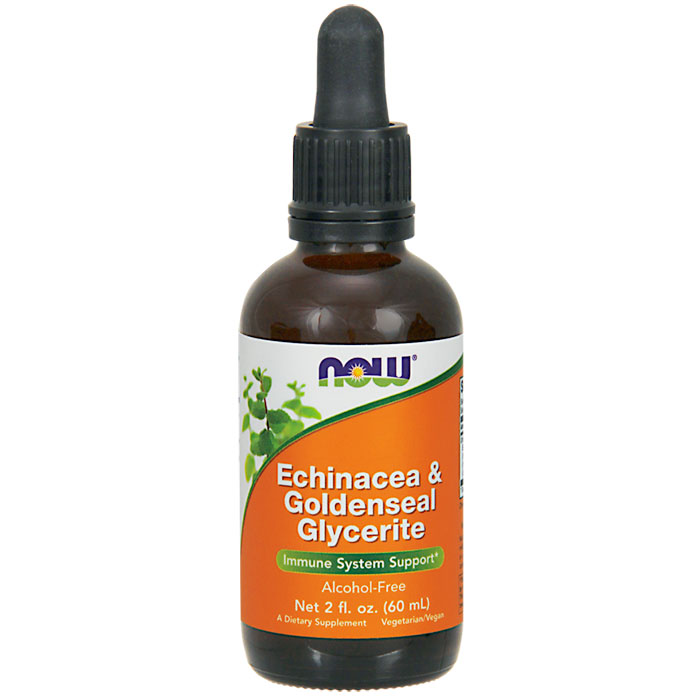 NOW Foods Echinacea-Goldenseal Glycerite Alcohol Free, 2 oz, NOW Foods
