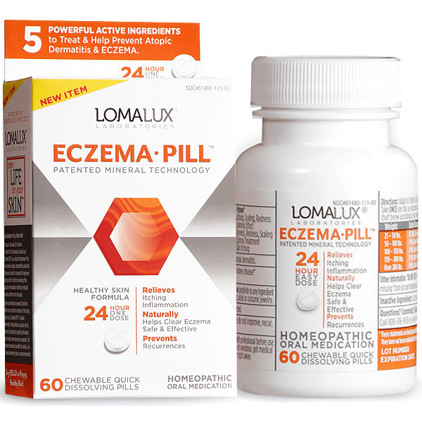 Loma Lux Laboratories LomaLux Eczema Pill, Healthy Skin Formula, 60 Chewable Pills, Loma Lux Labs