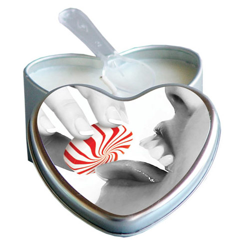 Earthly Body Edible Massage Heart Candle, Mint, 4.7 oz, Earthly Body