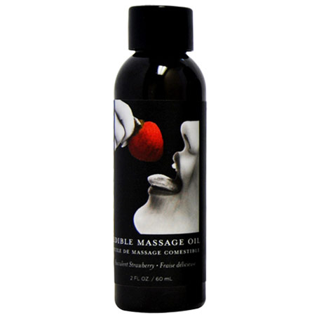 Earthly Body Edible Massage Oil, Strawberry, 1 oz, Earthly Body