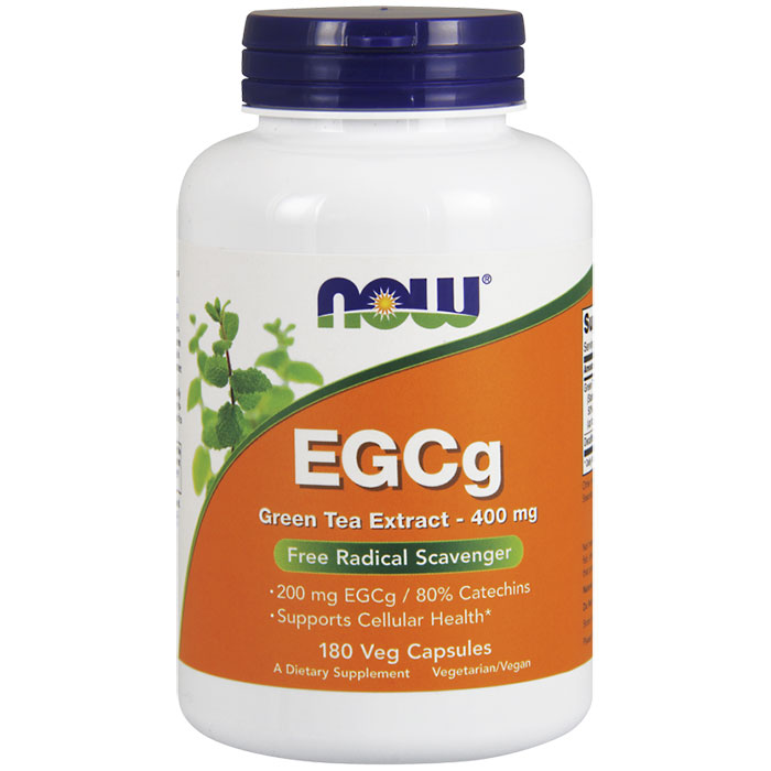 NOW Foods EGCg 400 mg 50%, Green Tea Extract, 180 Vcaps, NOW Foods